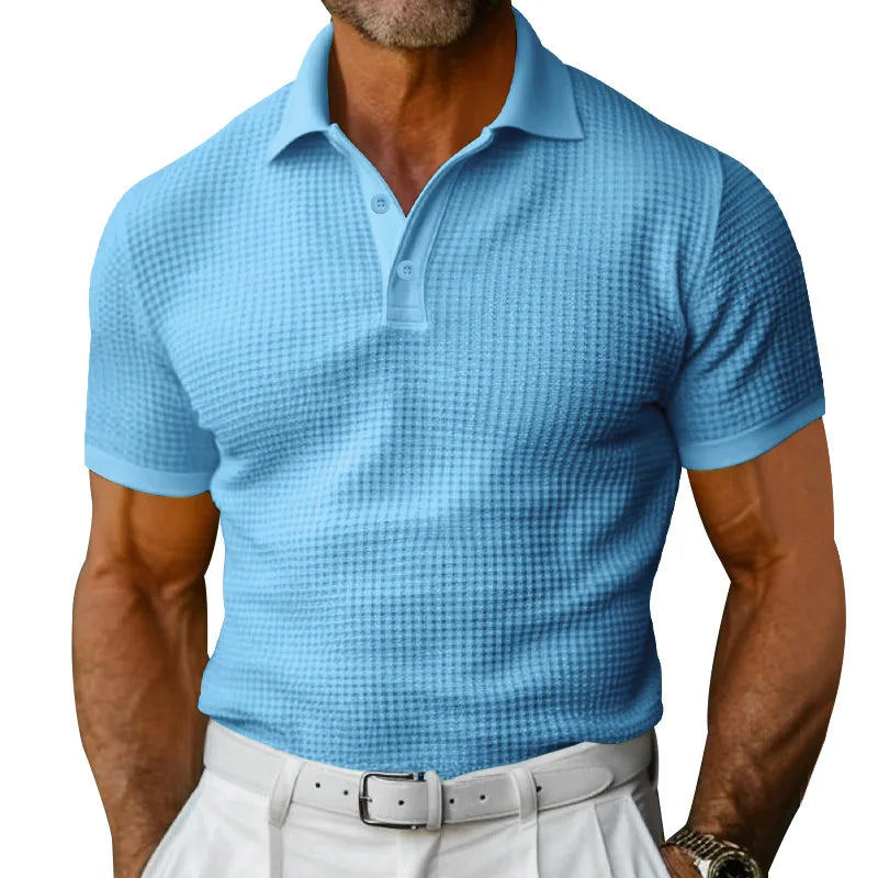 Henrik | Poloshirt mit Struktur und kurzem Arm