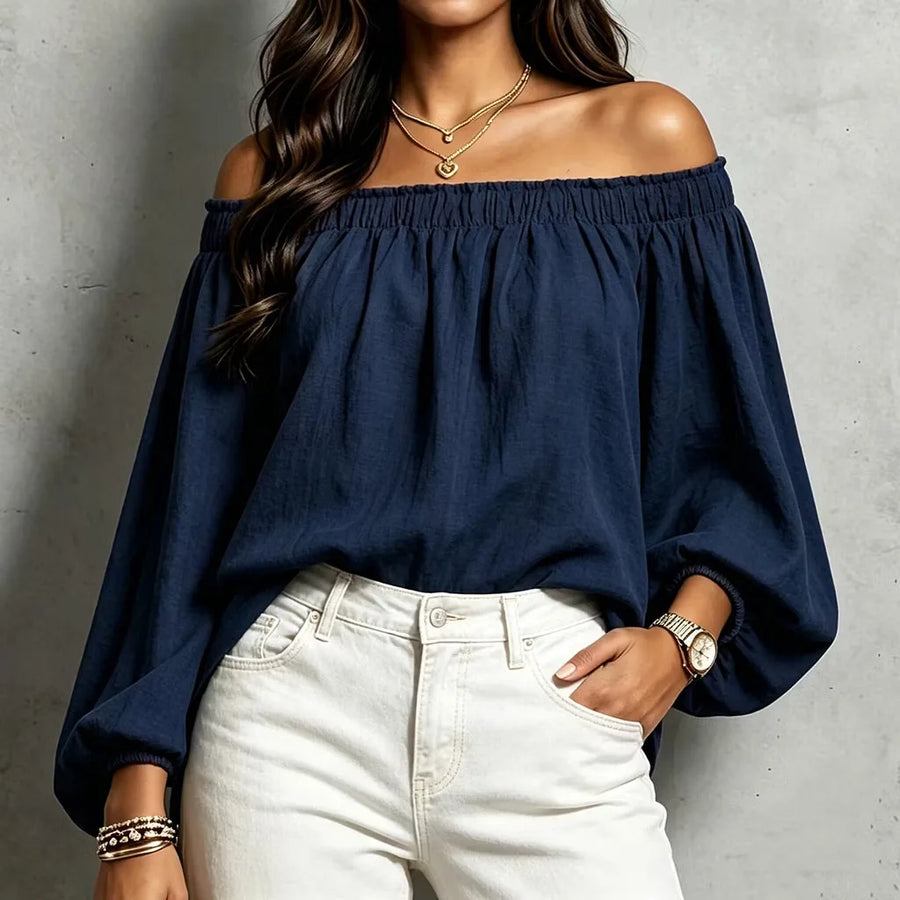 Alba | Mode Off-Shoulder Lockere Damenbluse Schick Lässig