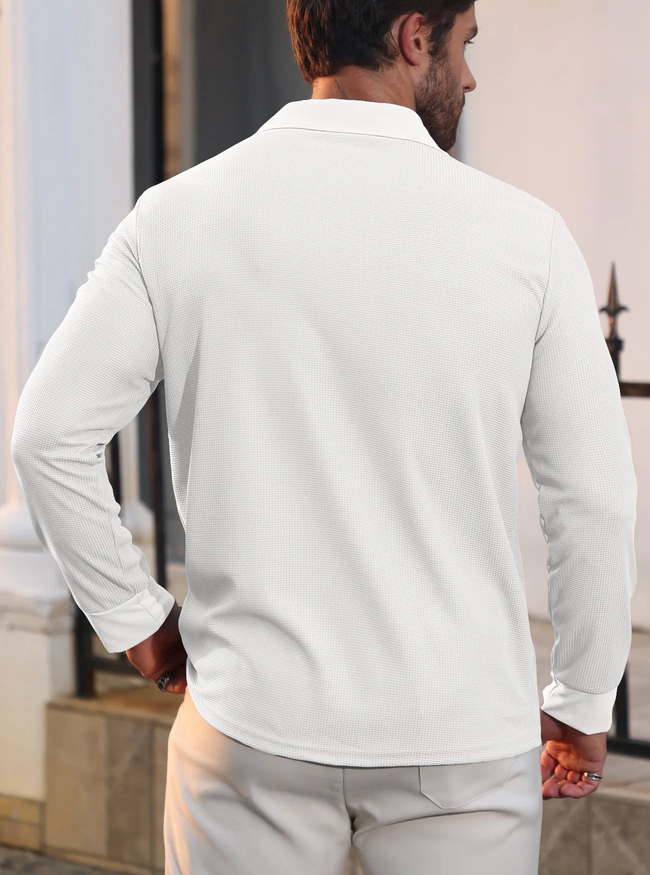 Rafael | Poloshirt mit Langarm und Struktur