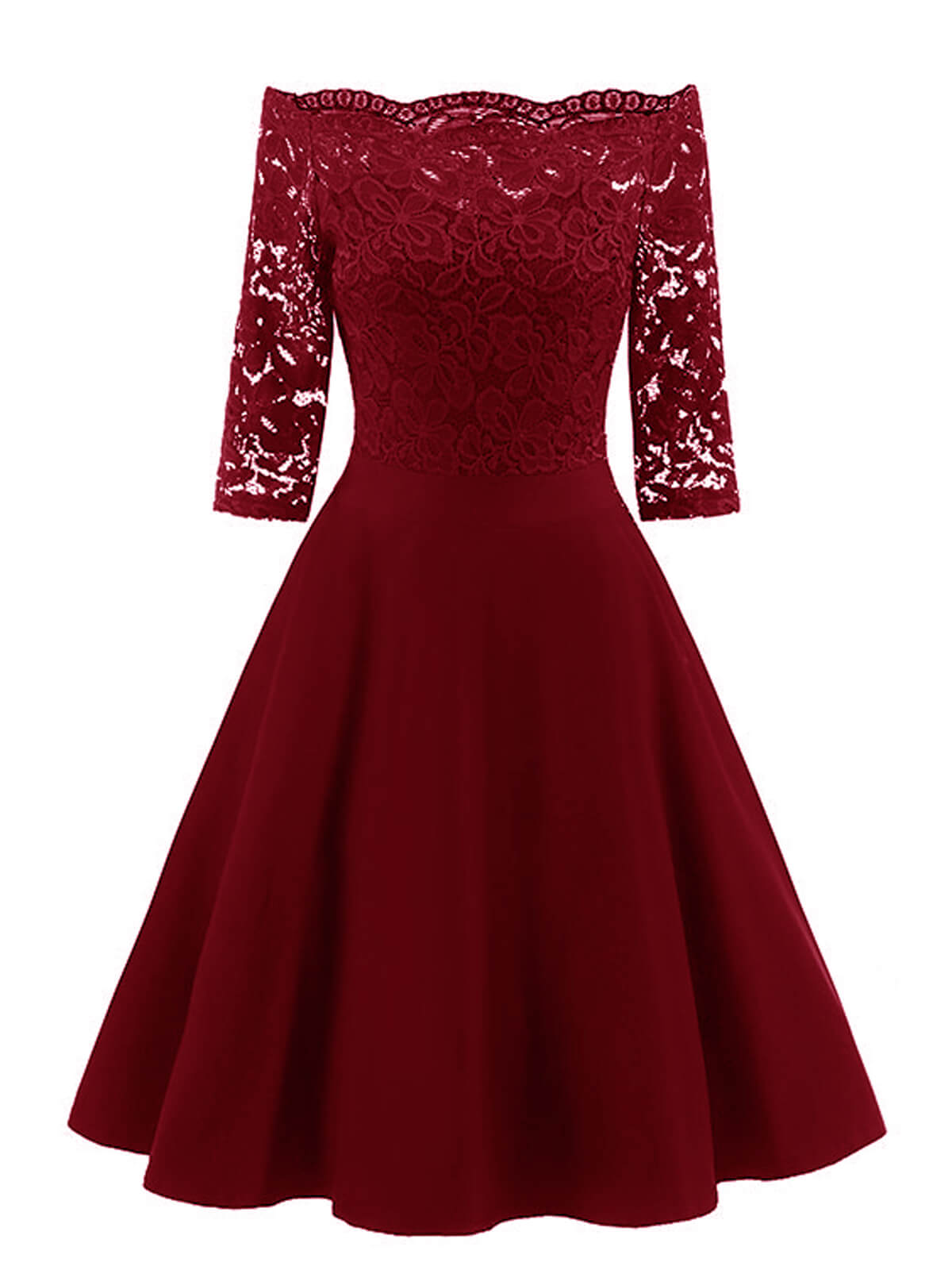 Lassie Damen Spitzenkleid – Elegantes schulterfreies Kleid mit Spitze