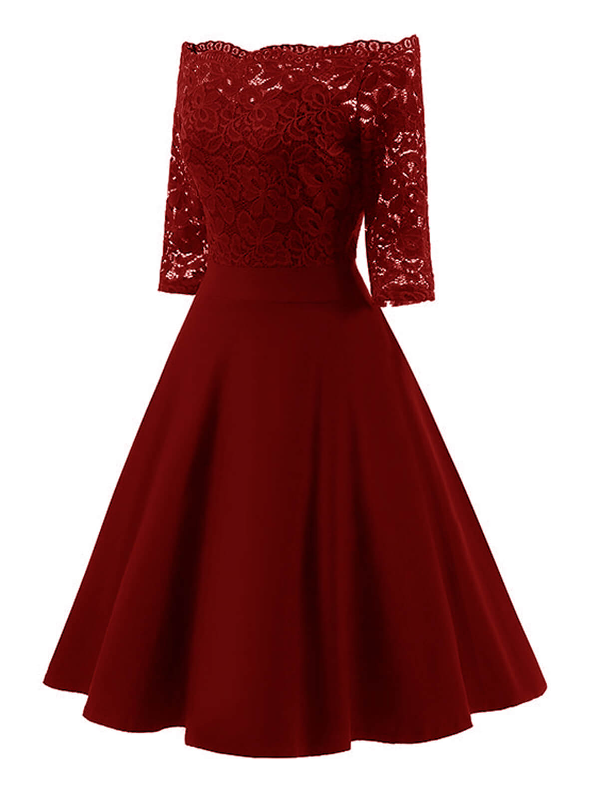 Lassie Damen Spitzenkleid – Elegantes schulterfreies Kleid mit Spitze