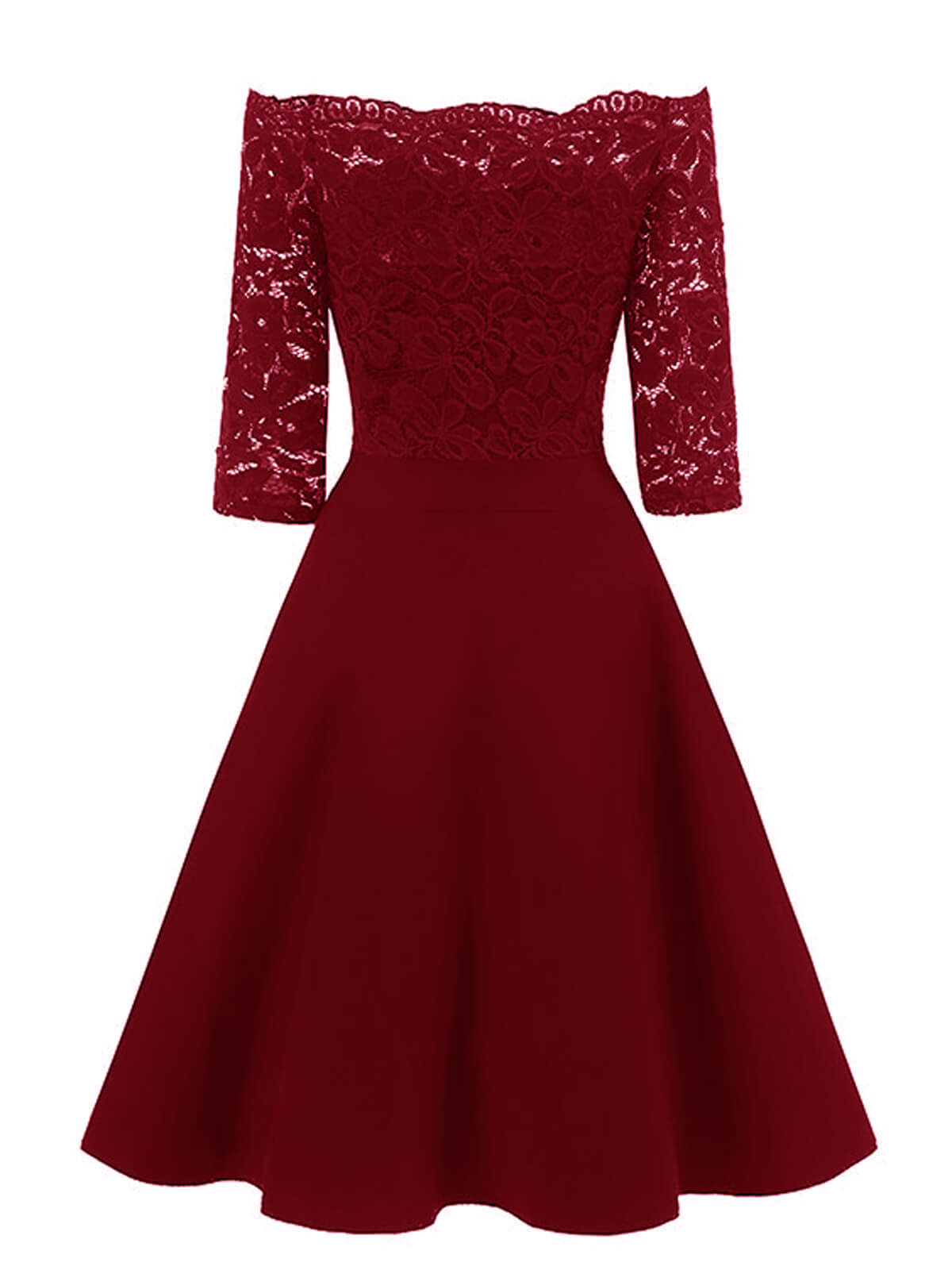 Lassie Damen Spitzenkleid – Elegantes schulterfreies Kleid mit Spitze