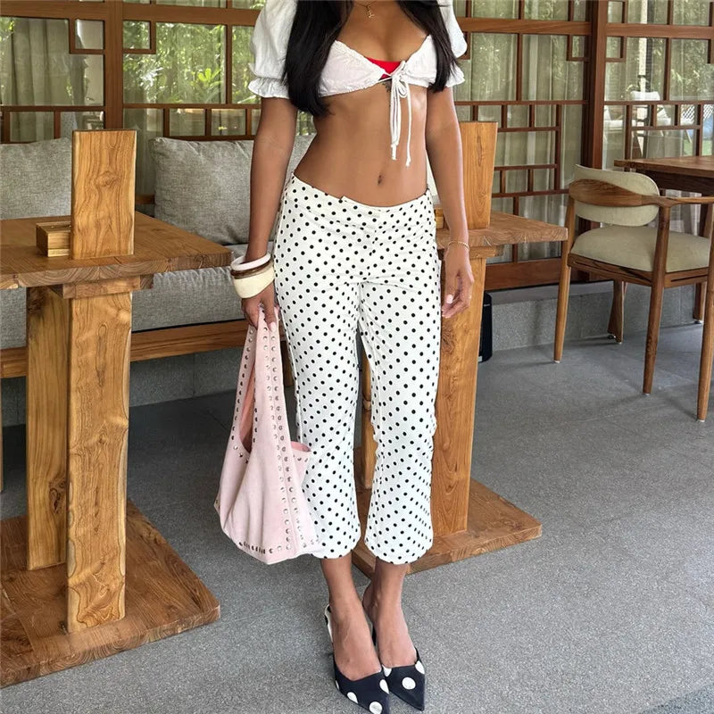 AROSA | Punktmuster Slim Fit Cropped Hose