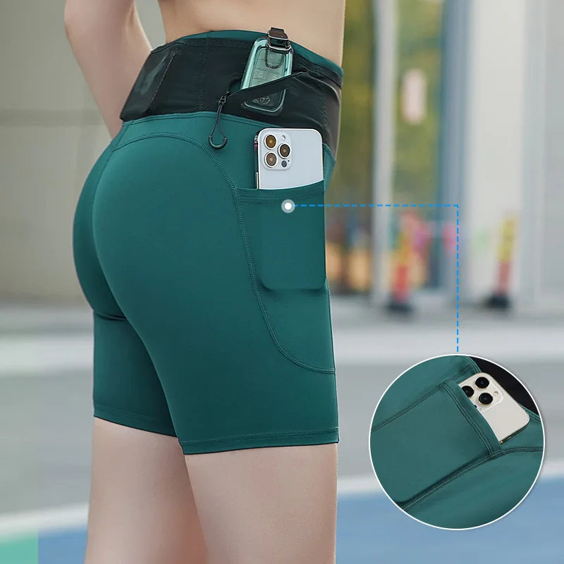 AROSA | Hoch elastische Damen-Kompressionsshorts mit Taschen