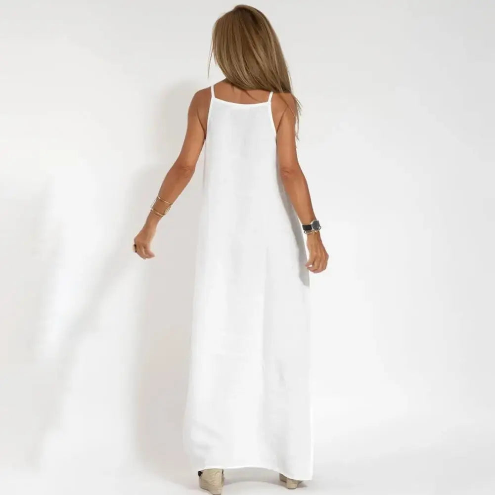 AROSA | Sommer Baumwolle Leinen Maxi Kleid