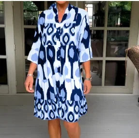 AROSA | Druckkleid Neue Mode V-Ausschnitt
