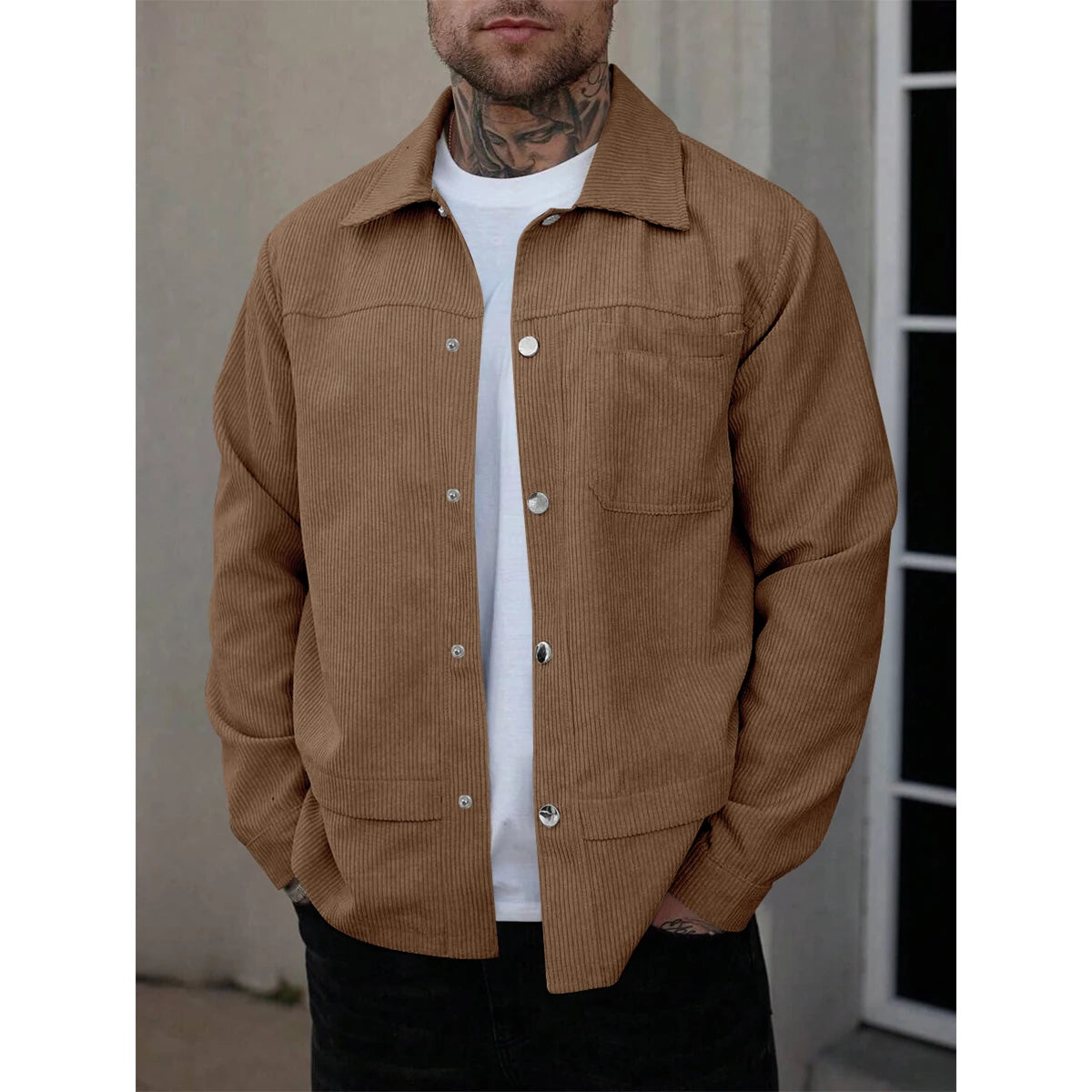 Tomas | Jacke aus Cord mit Knopfleiste