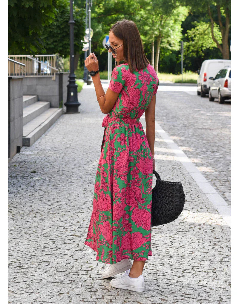Eva- Stilvolles V-Ausschnitt-Kleid