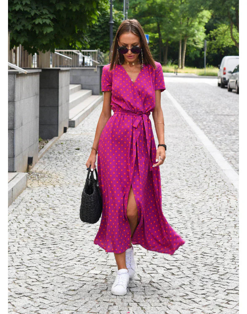 Eva- Stilvolles V-Ausschnitt-Kleid