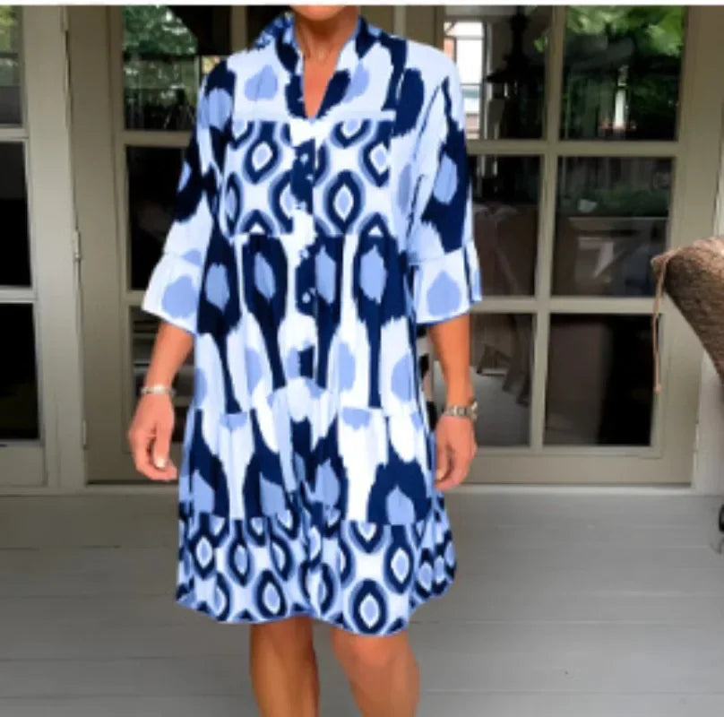 AROSA | Druckkleid Neue Mode V-Ausschnitt