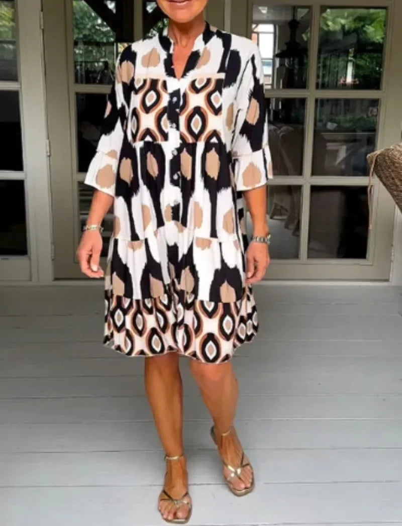 AROSA | Druckkleid Neue Mode V-Ausschnitt