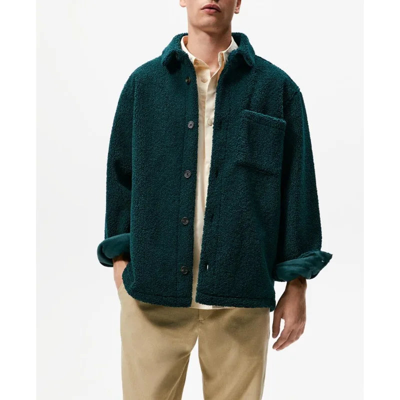 Felix | Teddyjacke mit Knopfleiste und Brusttasche