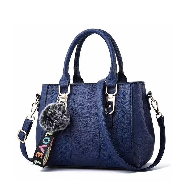 Damen Leder Umhängetasche mit Stickerei – Schulter- & Handtasche