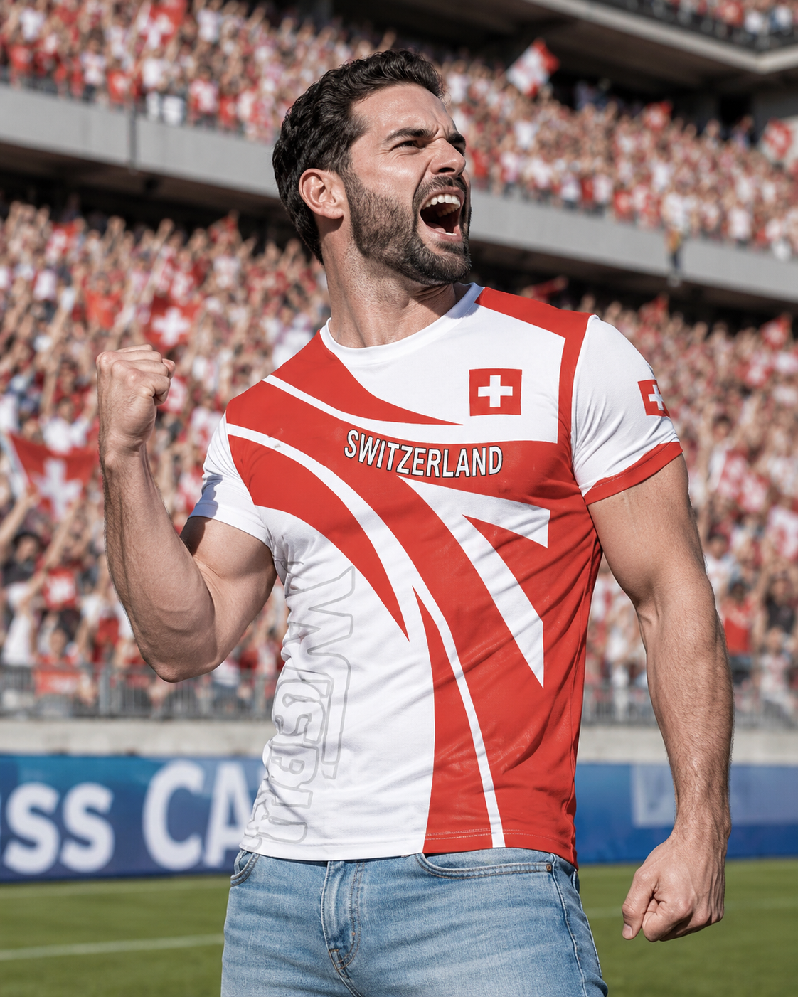 AROSA | Schweiz Flaggen Druck T-Shirt