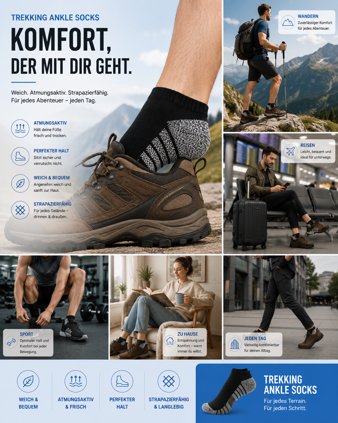AROSA | Trekkingsocken Ankle 2er-Pack