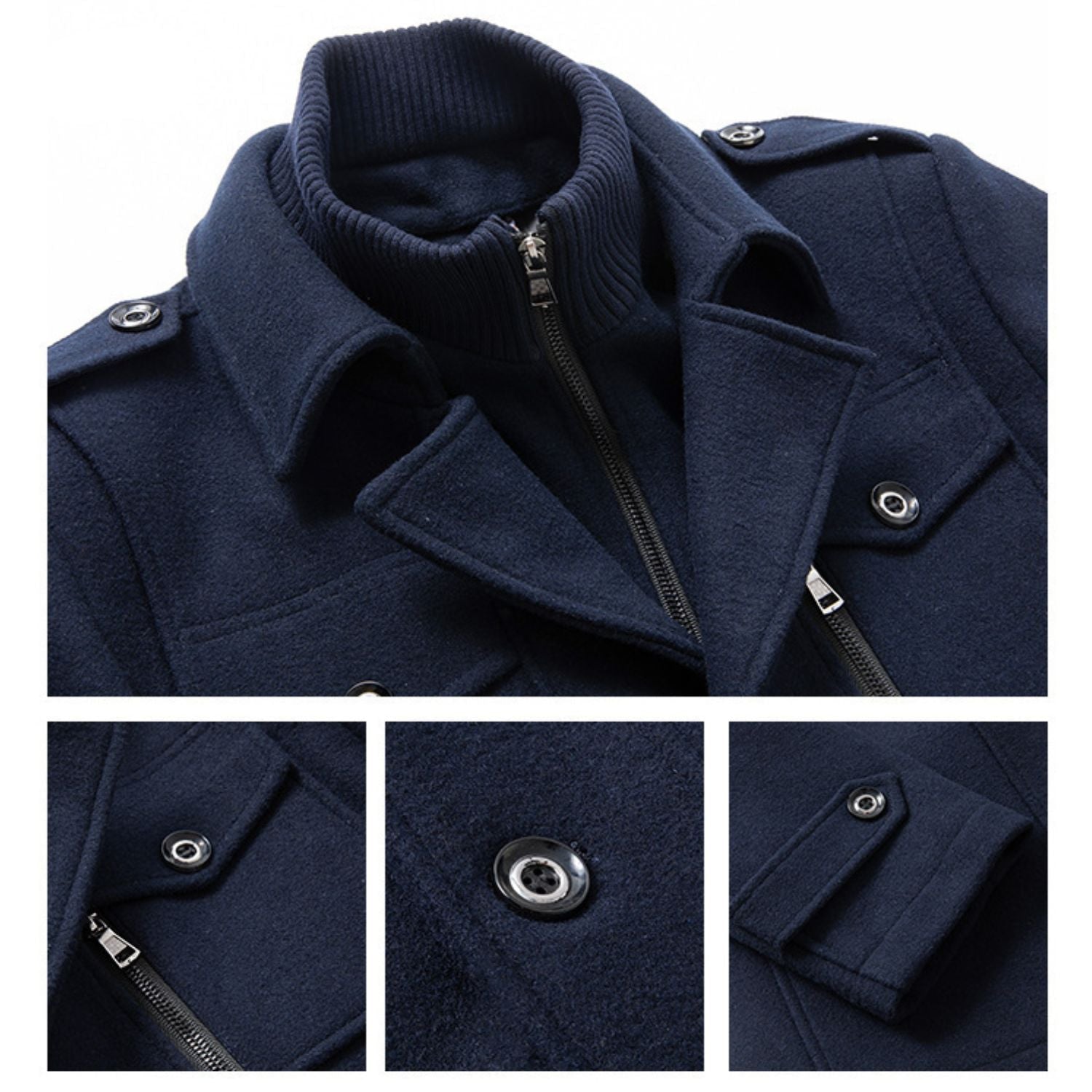 WoolGuard Winterjacke | Sanfter Wollmix mit doppelten Kragen