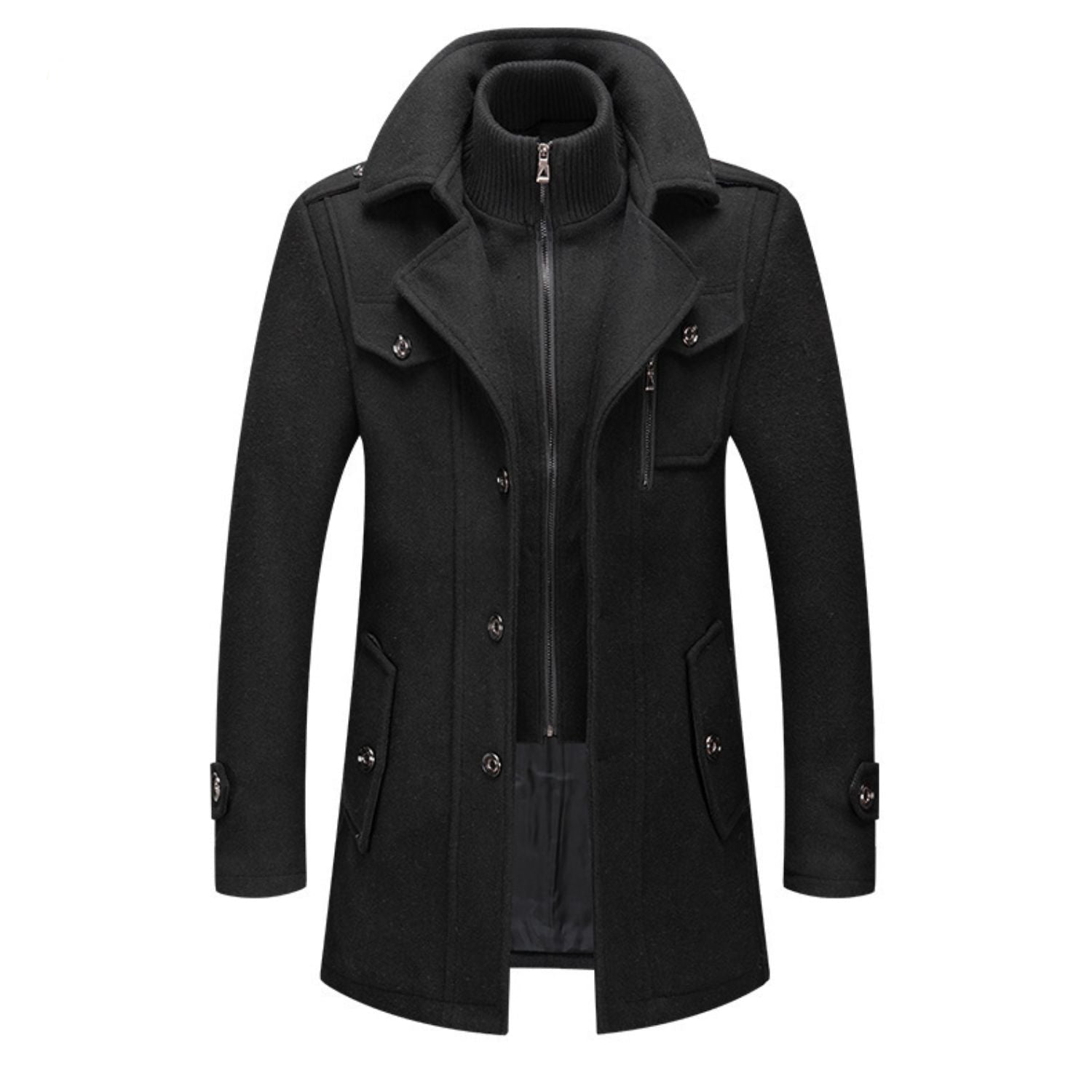 WoolGuard Winterjacke | Sanfter Wollmix mit doppelten Kragen