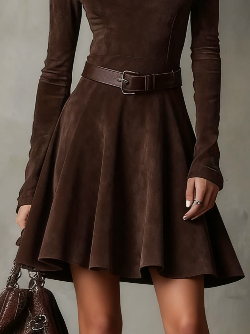 Valka | Vintage Wildleder Mini Kleid