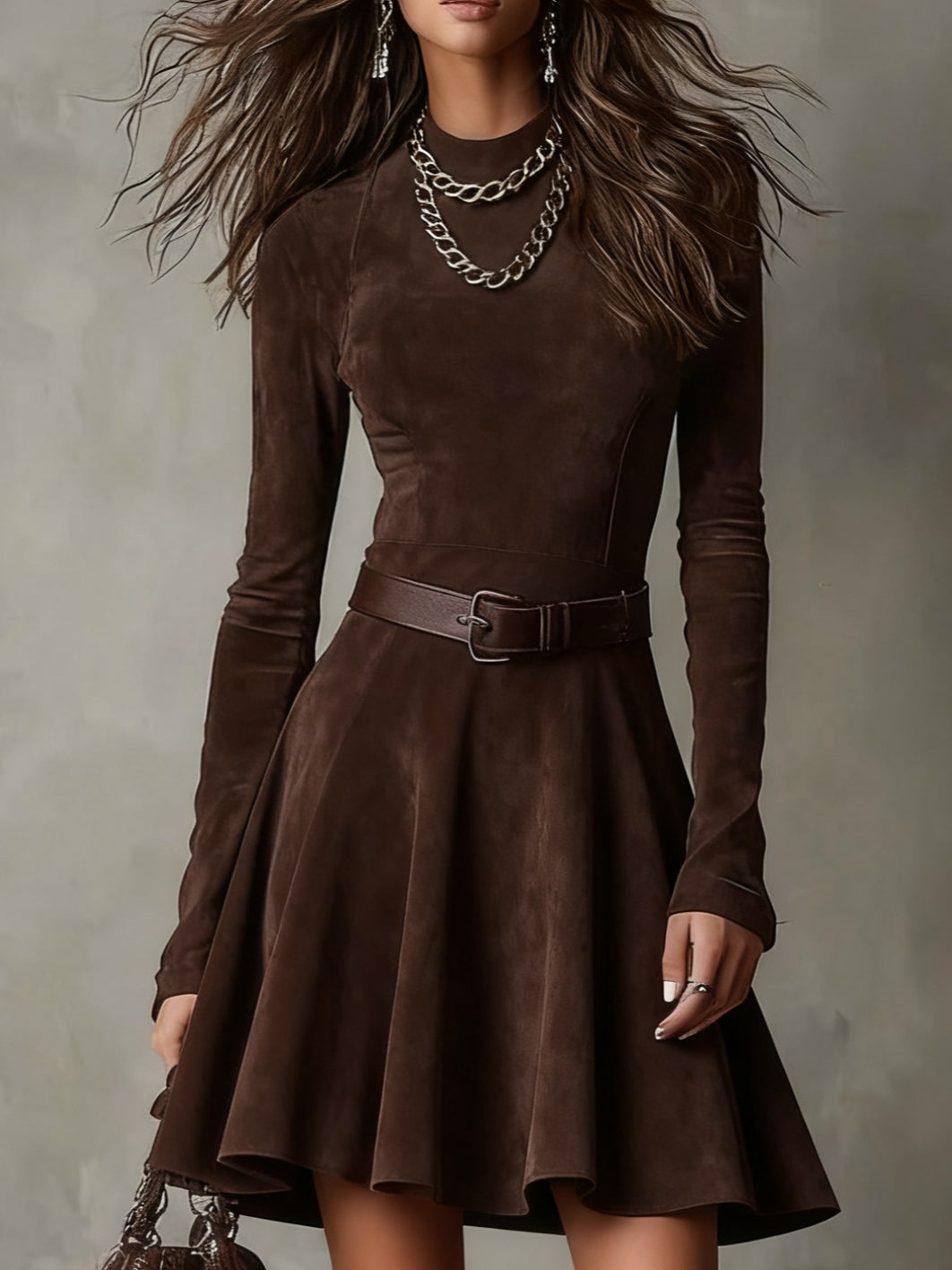 Valka | Vintage Wildleder Mini Kleid