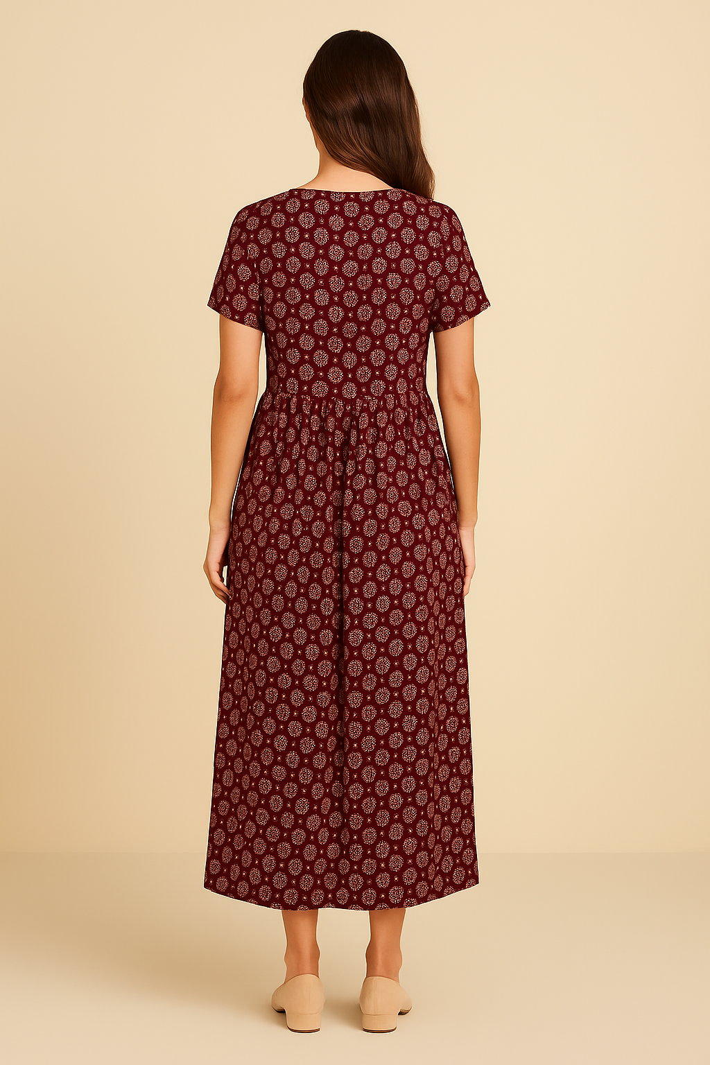 AROSA| Damen Maxikleid mit V-Ausschnitt und Empire-Taille luftig & leicht
