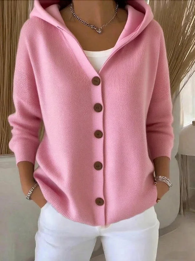 Nylah - Bequemer Langarm Strickjacke
