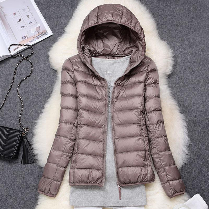 Rosnitha - Neue Winterjacke mit weißen Entenfedern