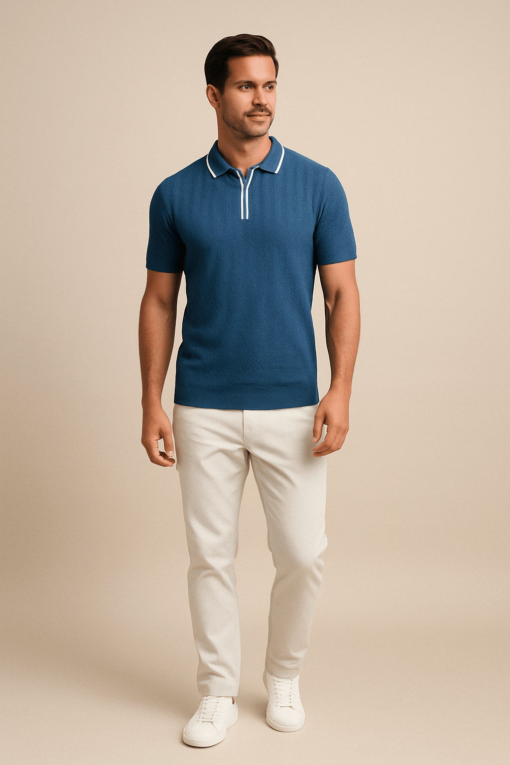 AROSA| Herren Strick-Poloshirt für Sommer und Büro