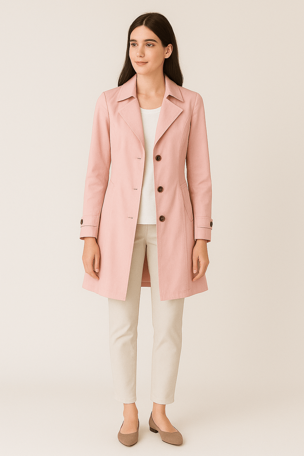 AROSA| Damen Atmungsaktiver Trenchcoat mit Reverskragen und tailliertem Schnitt