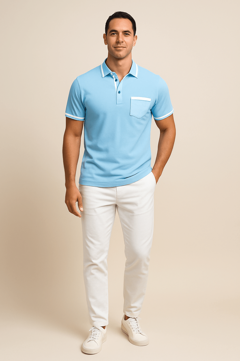 AROSA| Herren Poloshirt mit Besatz für Sommer und Büro