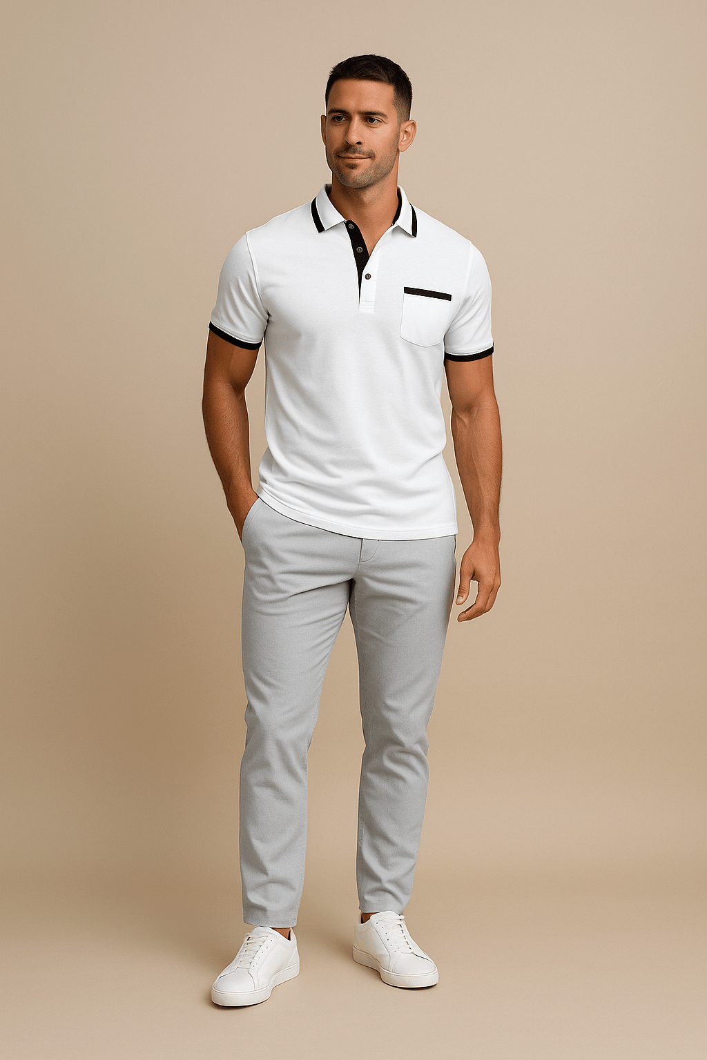 AROSA| Herren Poloshirt mit Besatz für Sommer und Büro