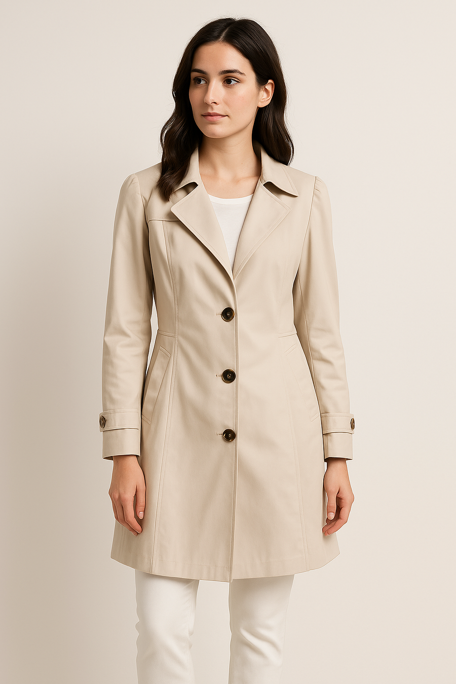 AROSA| Damen Atmungsaktiver Trenchcoat mit Reverskragen und tailliertem Schnitt