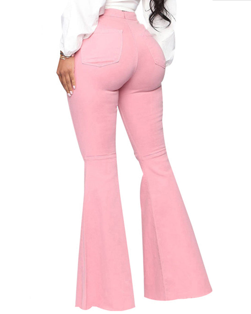 Elastische Mehrfarbige Flare Jeans