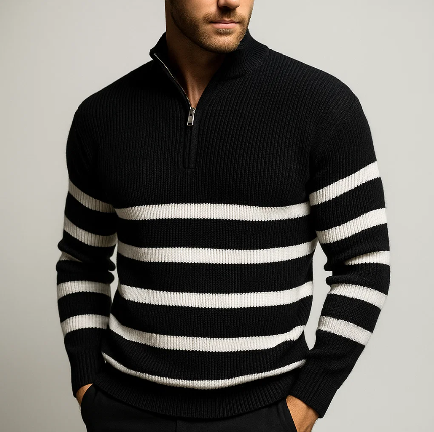 Lamine Gerippter Herren Strickpullover