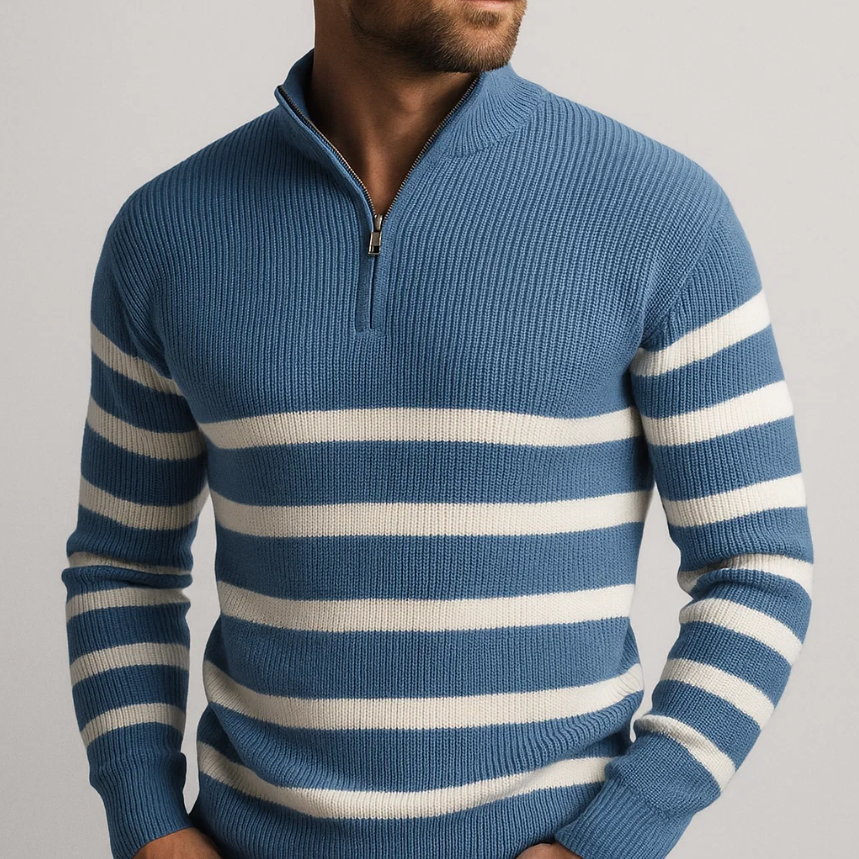 Lamine Gerippter Herren Strickpullover