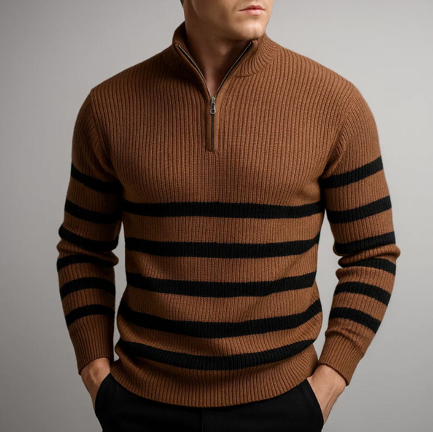 Lamine Gerippter Herren Strickpullover