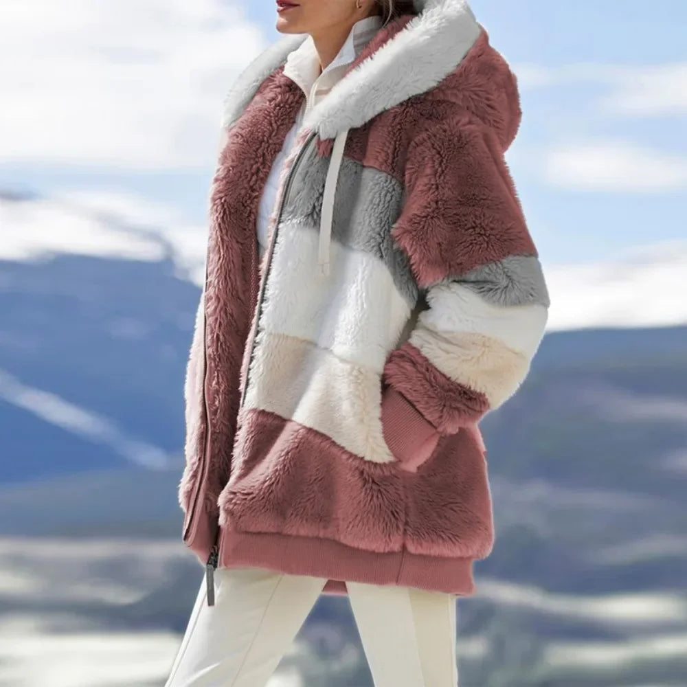 Franzi Lockere Langarm Kapuzenjacke