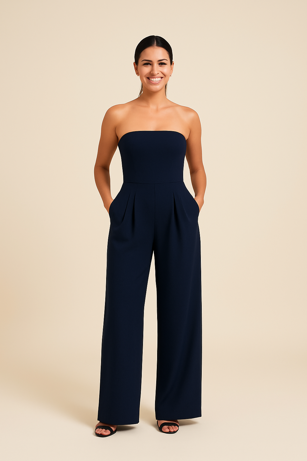 AROSA | Damen Jumpsuit trägerlos luftig-leicht mit weitem Bein