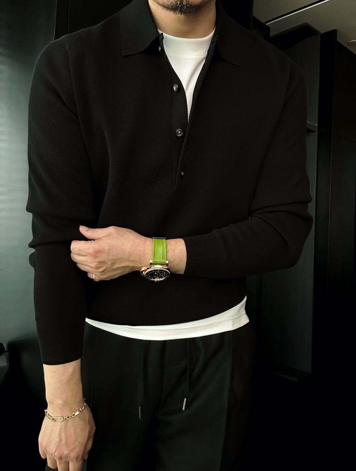 Ben | Langärmliger Strick-Polo-Pullover