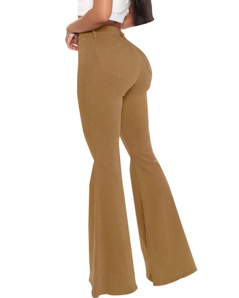 Elastische Mehrfarbige Flare Jeans