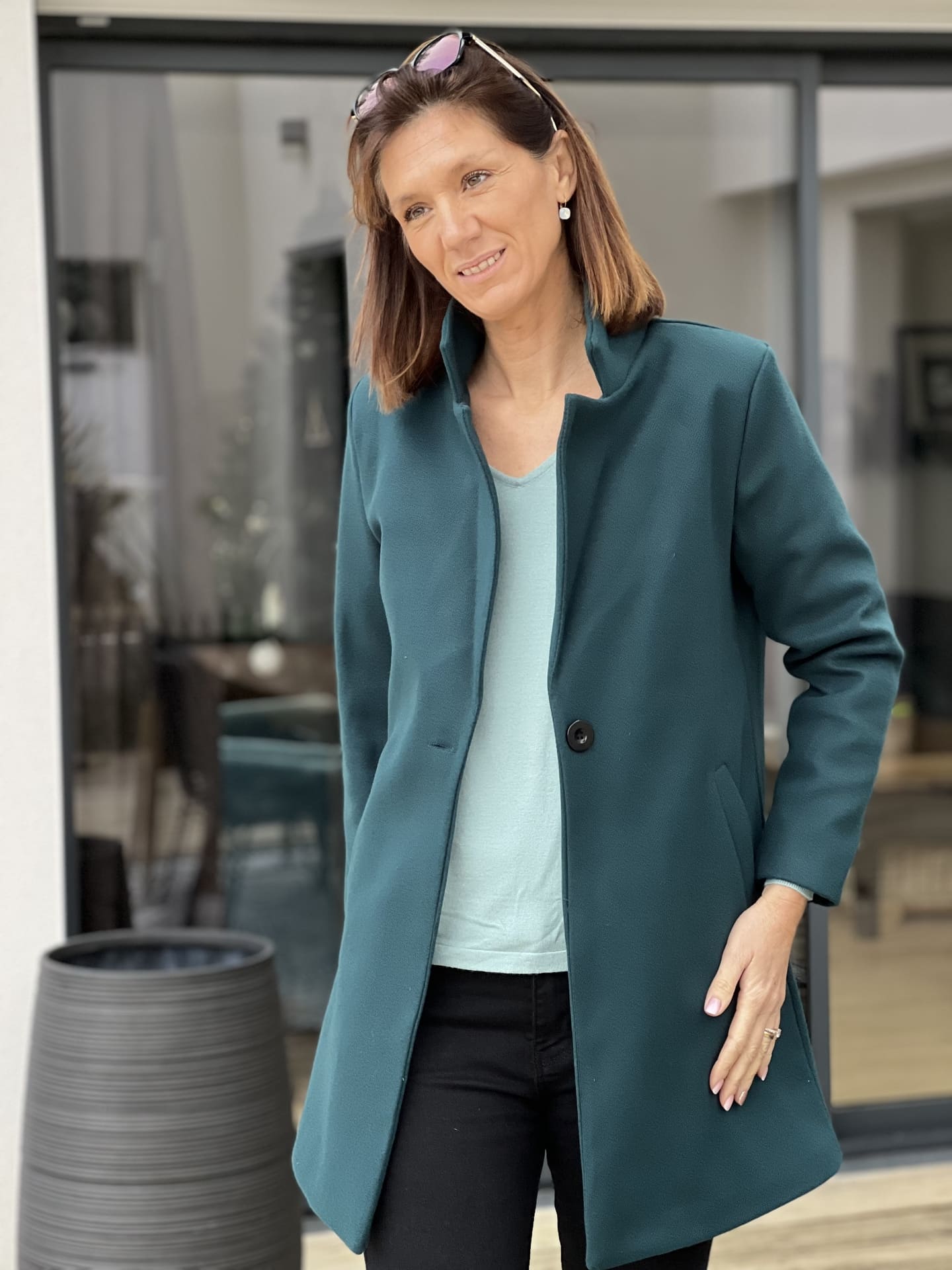 Louise | Damenmantel mit Ein-Knopf-Verschluss