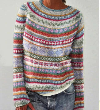 Harper Damen Strickpullover – Stilvoller Retro-Pulli mit klassischem Muster