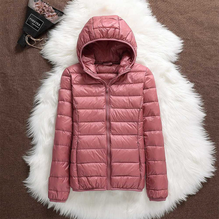 Rosnitha - Neue Winterjacke mit weißen Entenfedern