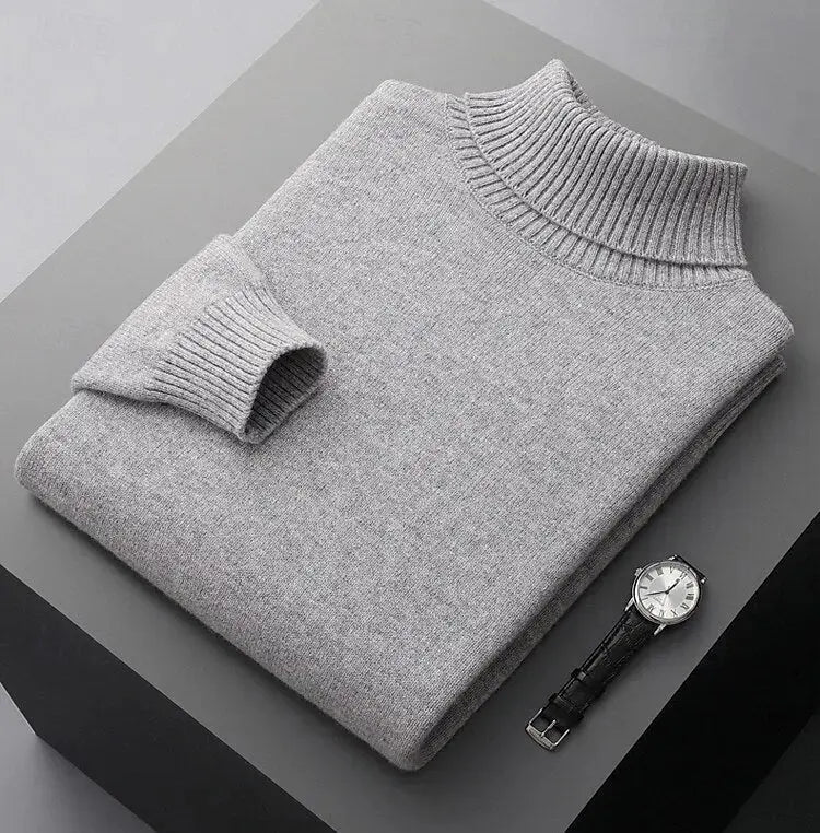 Rollkragenpullover aus 100% Merinowolle