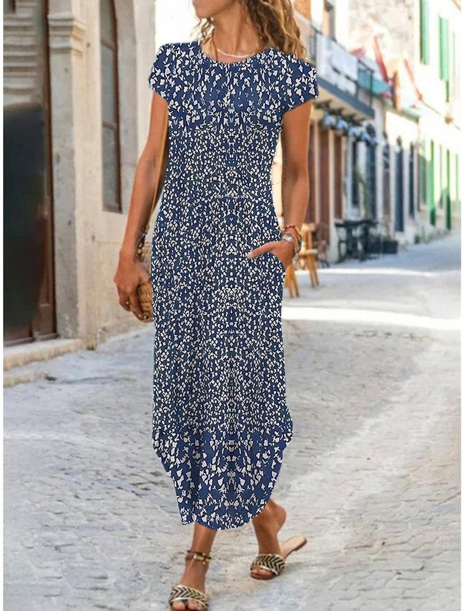 Königsblau Blütenkleid