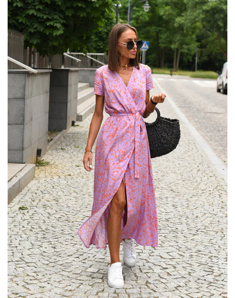 Eva- Stilvolles V-Ausschnitt-Kleid