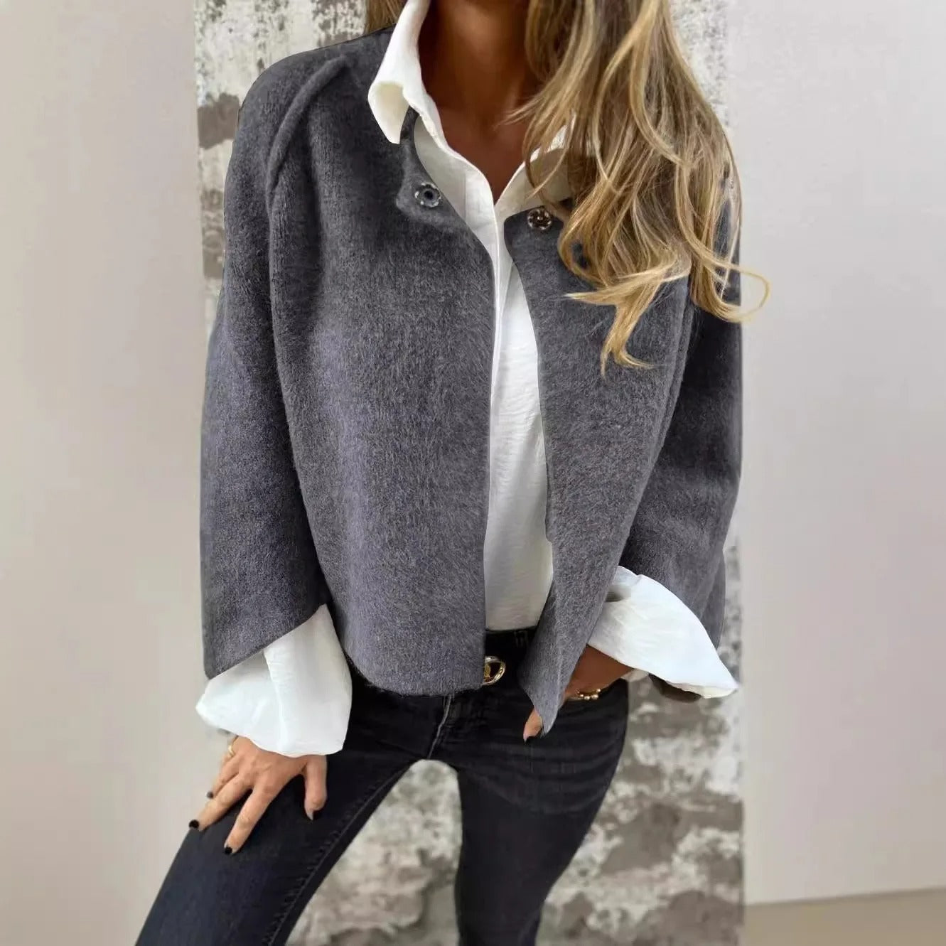 Henrike™ Wollmantel mit Rundhalsausschnitt