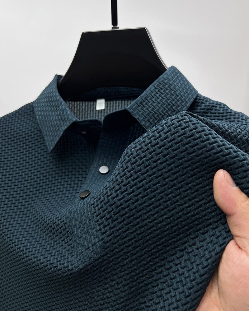 Jax | Texturiertes Kurzarm-Button-Polohemd
