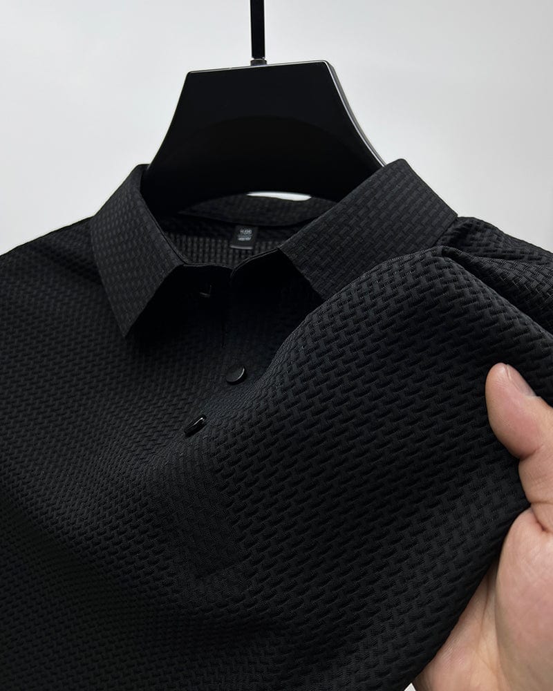 Jax | Texturiertes Kurzarm-Button-Polohemd