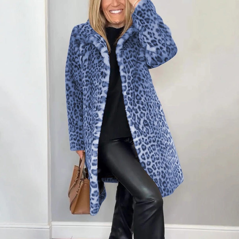 Leona | Mittellange Jacke mit Leopardenmuster