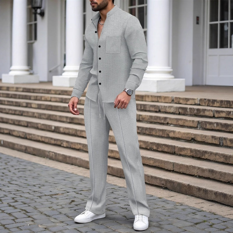 Henry | Casual Waffel Shirt Hosen Set